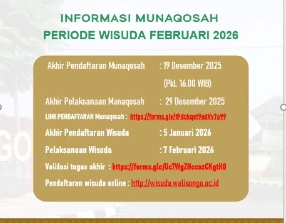 Informasi Munaqosah Periode Wisuda Februari 2026